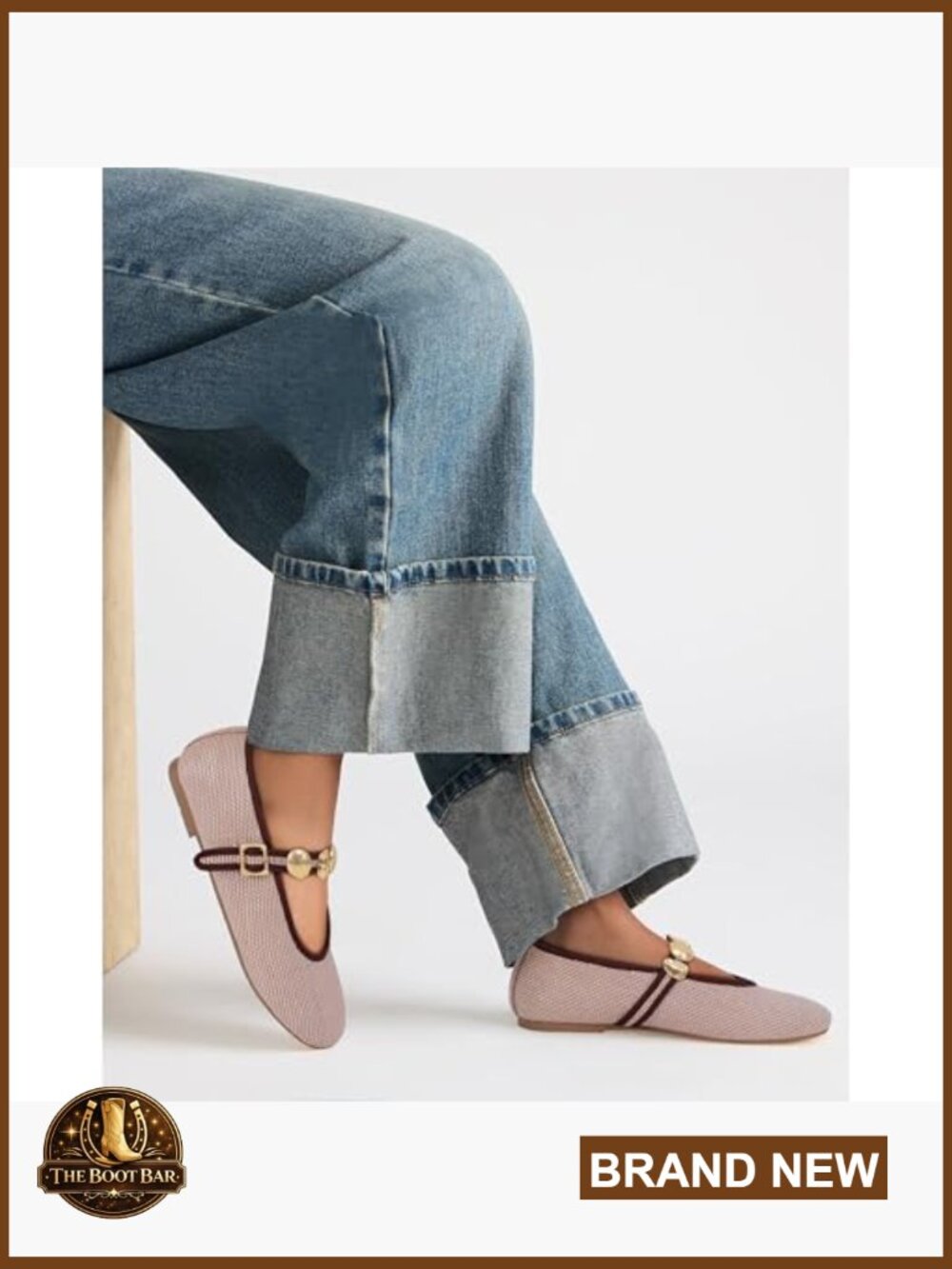 Studded Buckle Strap Mary Jane Ballet Flats Round Toe Dressy Casual - Picture 3 of 7